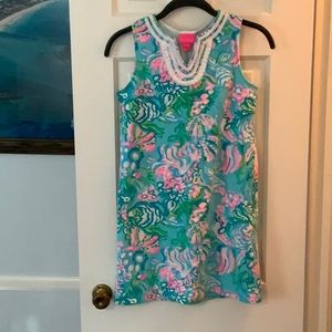 Lilly Pulitzer Kids Girl's Mini Harper Shift, Blue Ibiza Aqua La Vista XL